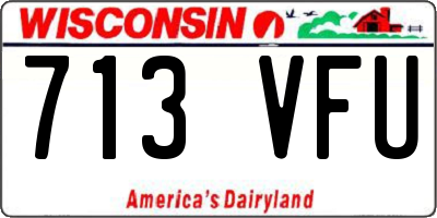 WI license plate 713VFU