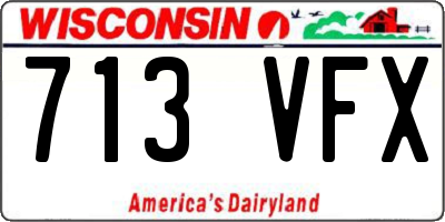 WI license plate 713VFX