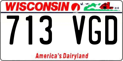 WI license plate 713VGD