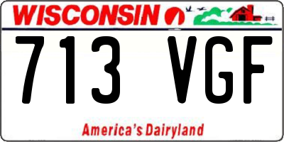 WI license plate 713VGF