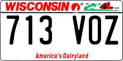 WI license plate 713VOZ