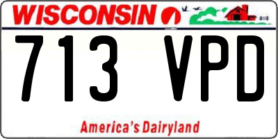 WI license plate 713VPD