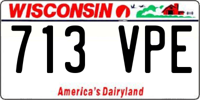 WI license plate 713VPE