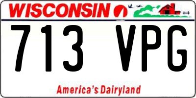 WI license plate 713VPG