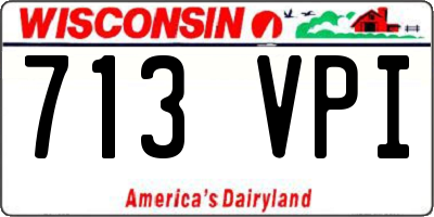 WI license plate 713VPI