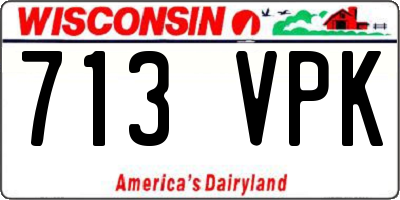 WI license plate 713VPK