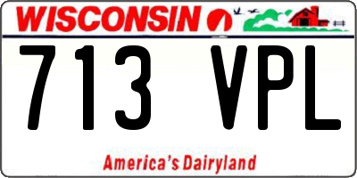 WI license plate 713VPL