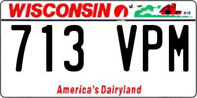 WI license plate 713VPM