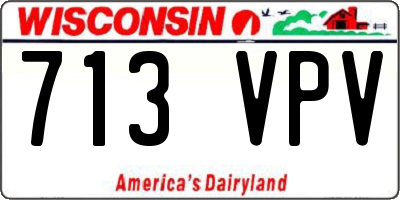 WI license plate 713VPV