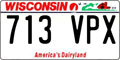 WI license plate 713VPX