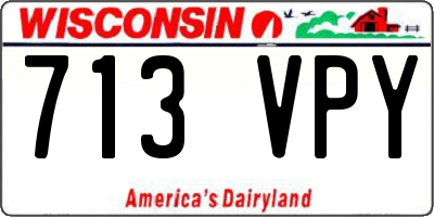WI license plate 713VPY
