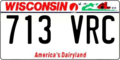 WI license plate 713VRC