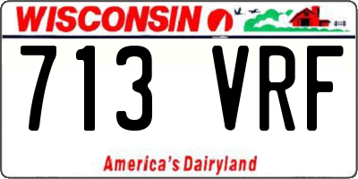 WI license plate 713VRF