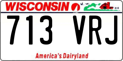 WI license plate 713VRJ