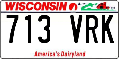 WI license plate 713VRK