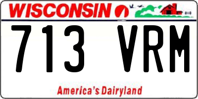 WI license plate 713VRM