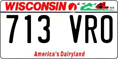 WI license plate 713VRO
