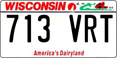WI license plate 713VRT