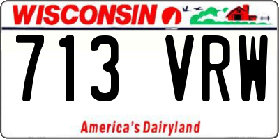 WI license plate 713VRW