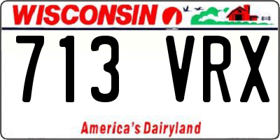 WI license plate 713VRX