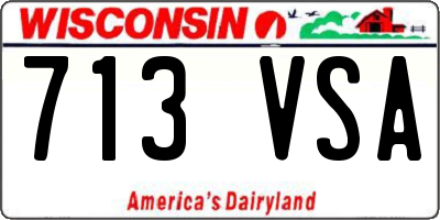 WI license plate 713VSA