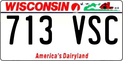 WI license plate 713VSC