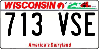 WI license plate 713VSE