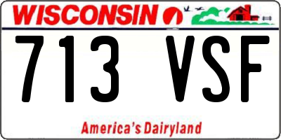 WI license plate 713VSF
