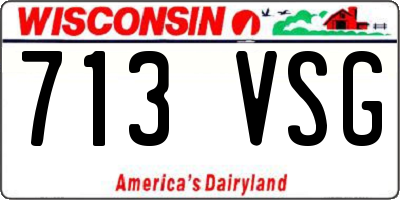 WI license plate 713VSG