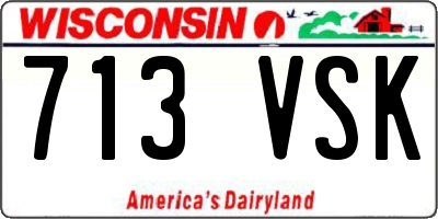 WI license plate 713VSK