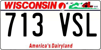 WI license plate 713VSL