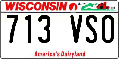 WI license plate 713VSO