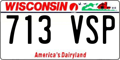 WI license plate 713VSP