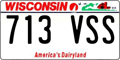 WI license plate 713VSS