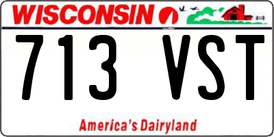 WI license plate 713VST