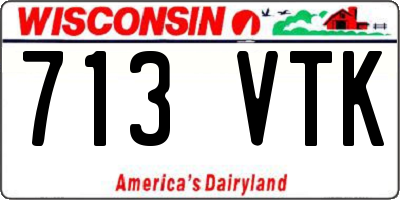 WI license plate 713VTK