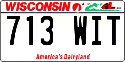 WI license plate 713WIT