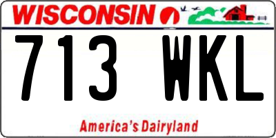 WI license plate 713WKL