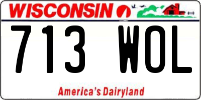 WI license plate 713WOL