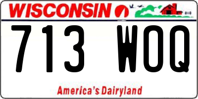 WI license plate 713WOQ