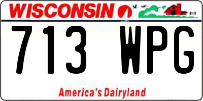 WI license plate 713WPG