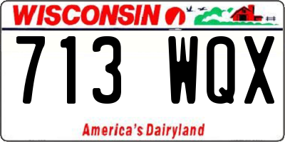 WI license plate 713WQX