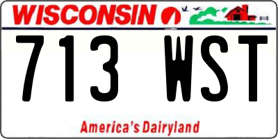WI license plate 713WST