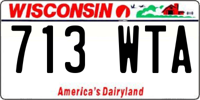 WI license plate 713WTA