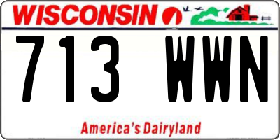 WI license plate 713WWN