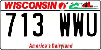 WI license plate 713WWU