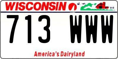 WI license plate 713WWW