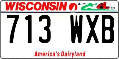 WI license plate 713WXB