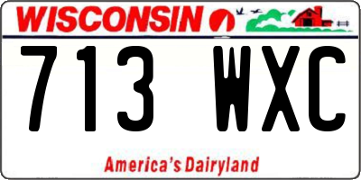 WI license plate 713WXC