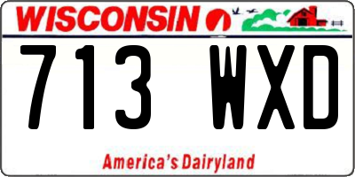 WI license plate 713WXD